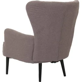 Mendler Lounge-Sessel HWC-K37 Bouclé 75 x 80 x 75 cm hellgrau mit Kissen