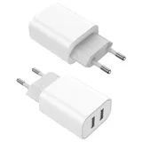 2 x Schnellladegerät USB [MFI zertifiziert] Dual Port Wandladegerät Ladegerät Netzadapter Universal für iPhone 14/13/12/11/x/8, Samsung, Xiaomi, Huawei Handys, Ladeadapter Universal