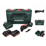 Metabo MT 18 LTX BL QSL Akku Multitool 18 V Brushless Starlock Plus + 2x Akku 4,0 Ah + Ladegerät + metaBOX