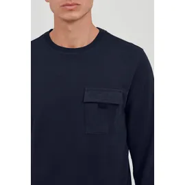 Blend Longpullover BLEND "Sweatshirt BHOskari", Herren, Gr. L, blau (marineblaus), Obermaterial: 100% Baumwolle CO., Sweatshirts Longpullover