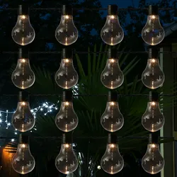LED Party Lichterkette - 16 transparente Glühbirnen - warmweiße LED - 4,5m - für...