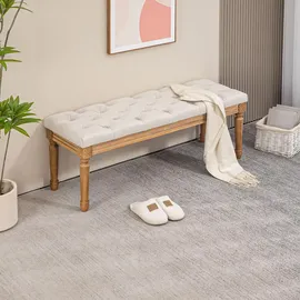 Homcom Sitzbank Polsterbank Creme 120 x 41 x 48 cm