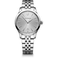 Victorinox Damen-Uhr Alliance Small, Damen-Armbanduhr, analog, Quarz, Wasserdicht bis 100 m, Gehäuse-Ø 35 mm, Armband 17 mm, 92 g, Silber