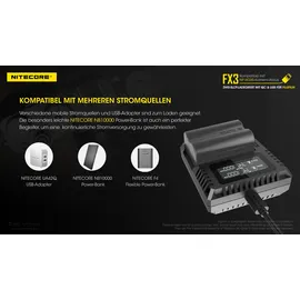 Nitecore FX3 Ladegerät für Fujifilm NP-W235