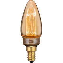 LUXULA LED Filament Leuchtmittel Kerze E14, dimmbar Warmweiß Bernstein Glas Dekoration Lampe,