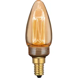 LUXULA LED Filament Leuchtmittel Kerze E14, dimmbar Warmweiß Bernstein Glas Dekoration Lampe,