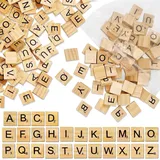 Does Not Apply 100 Holz Scrabble Buchstaben A–Z, mit Ziffern, für Kinder, Basteln & Lernspiel Set