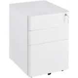 Vinsetto Rollcontainer-B39 x T48 x H59 cm-Weiß - Weiss