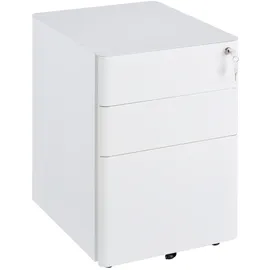 Vinsetto Rollcontainer-B39 x T48 x H59 cm-Weiß - Weiss