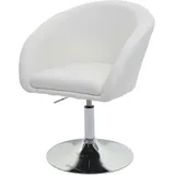 Mendler Esszimmerstuhl HWC-F19, Küchenstuhl Stuhl Drehstuhl Loungesessel, drehbar höhenverstellbar - Stoff/Textil creme-weiß