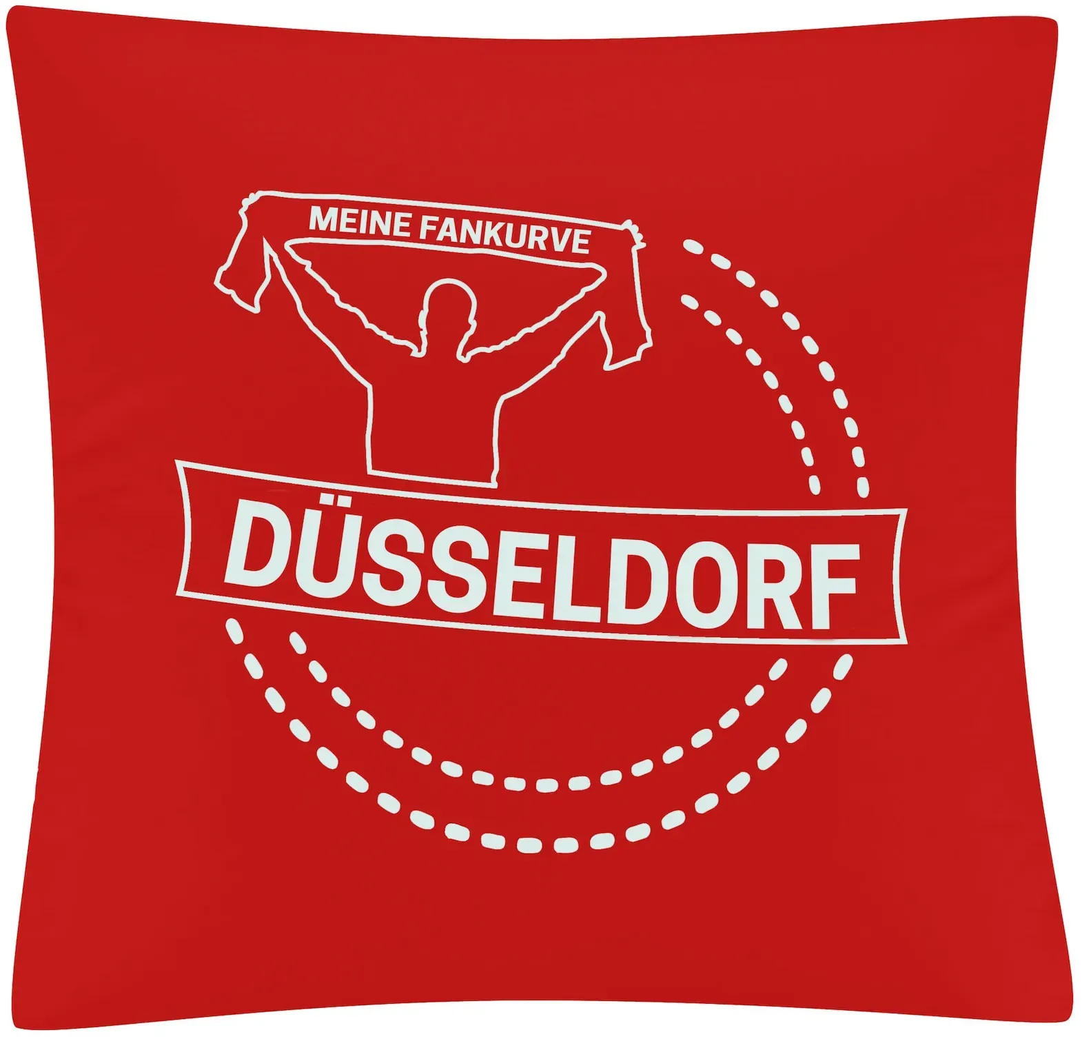 multifanshop® Kissenbezug - Düsseldorf - Meine Fankurve - Druck weiß