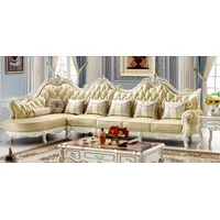 JV Möbel Klassische Chesterfield Couch Polster Ecksofa Ecke - Beige