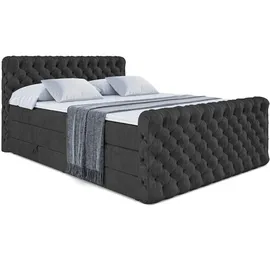 altdecor Boxspringbett BOXI8-Z KING 120 x 200 cm H3/H4 Schwarz