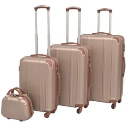 Vierteiliges Hartschalen-Trolley-Set Champagner