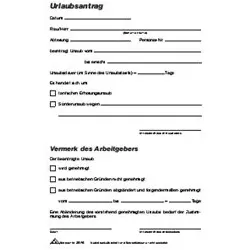 RNK RNKVERLAG - Formular für Urlaubsantrag - 40 Blatt