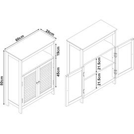 [en.casa] Badschrank Karlsøy 80x60x28cm Weiß