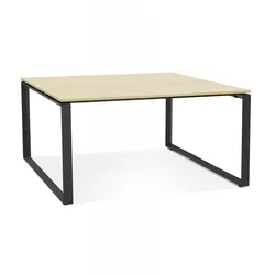 Quadratischer Schreibtisch aus Holz und Metall | Bürobank BAKUS SQUARE für 2 Personen | Besprechungstisch für 8 Personen | Kadima Design