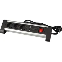 Perel Steckdosenleiste 1,4 m Schwarz/Grau 3 St.