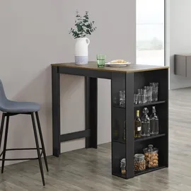 [en.casa] Bartisch Danderyd 120 x 60 x 106 cm Schwarz/Eiche, dunkel