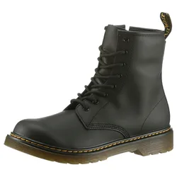 Schnürboots DR. MARTENS "1460 Y", Kinder, Gr. 37, schwarz, Leder, modisch, Schuhe, Kinderstiefel, Freizeitschuh mit Reißverschluss, Stretcheinsatz