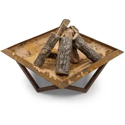 TheFavilla Feuerstelle Corten-Stahl rostig – Firesheet Outdoor-Feuerkorb (77x77 cm) – Wetterfest