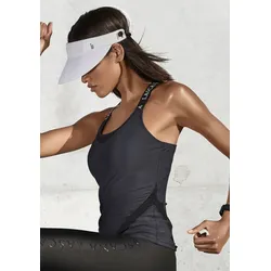 Funktionsshirt LASCANA ACTIVE, Damen, Gr. 32/34, schwarz, Netz, Obermaterial: 82% Polyester, 18% Elasthan (LYCRA SPORT). Netz: 78% Polyamid, 22% Elasthan, unifarben, sportlich, figurbetont taillenbedeckt, Rundhals, ohne Ärmel, Shirts, mit elastischen Trägern und Mesh