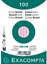 Exacompta Karteikarten 10839SE DIN A6 Rosa 10,7 x 15 x 2,5 cm 20 Stück