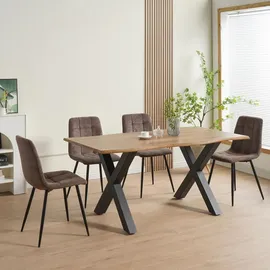 Albatros International Esszimmerstuhl Bora Cord Braun 4er Set