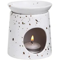 Aromalampe aus Keramik, Duftlampe für ätherische Öle, Duftwachs & Räucherstövchen, Weihrauchbrenner im matten Design