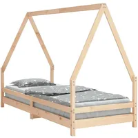 vidaXL Kinderbett 90 x 200 cm Kiefer massiv braun