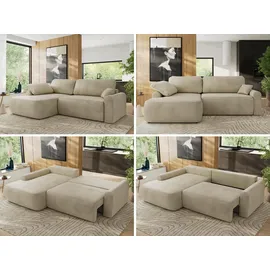 MKS Eckschlafsofa, CUBO L Beige Velvet - links