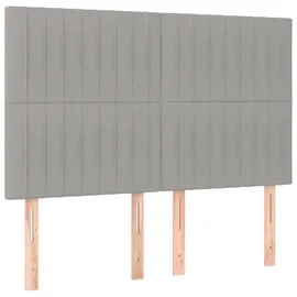 vidaXL Boxspringbett mit Matratze & LED Hellgrau 140x200 cm Stoff