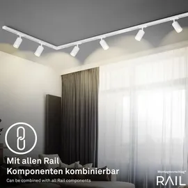 Briloner Rail Komplettset, 6x GU10 Spots, schwenkbar, Drehbar, Weiß, 2,25 m - Weiß