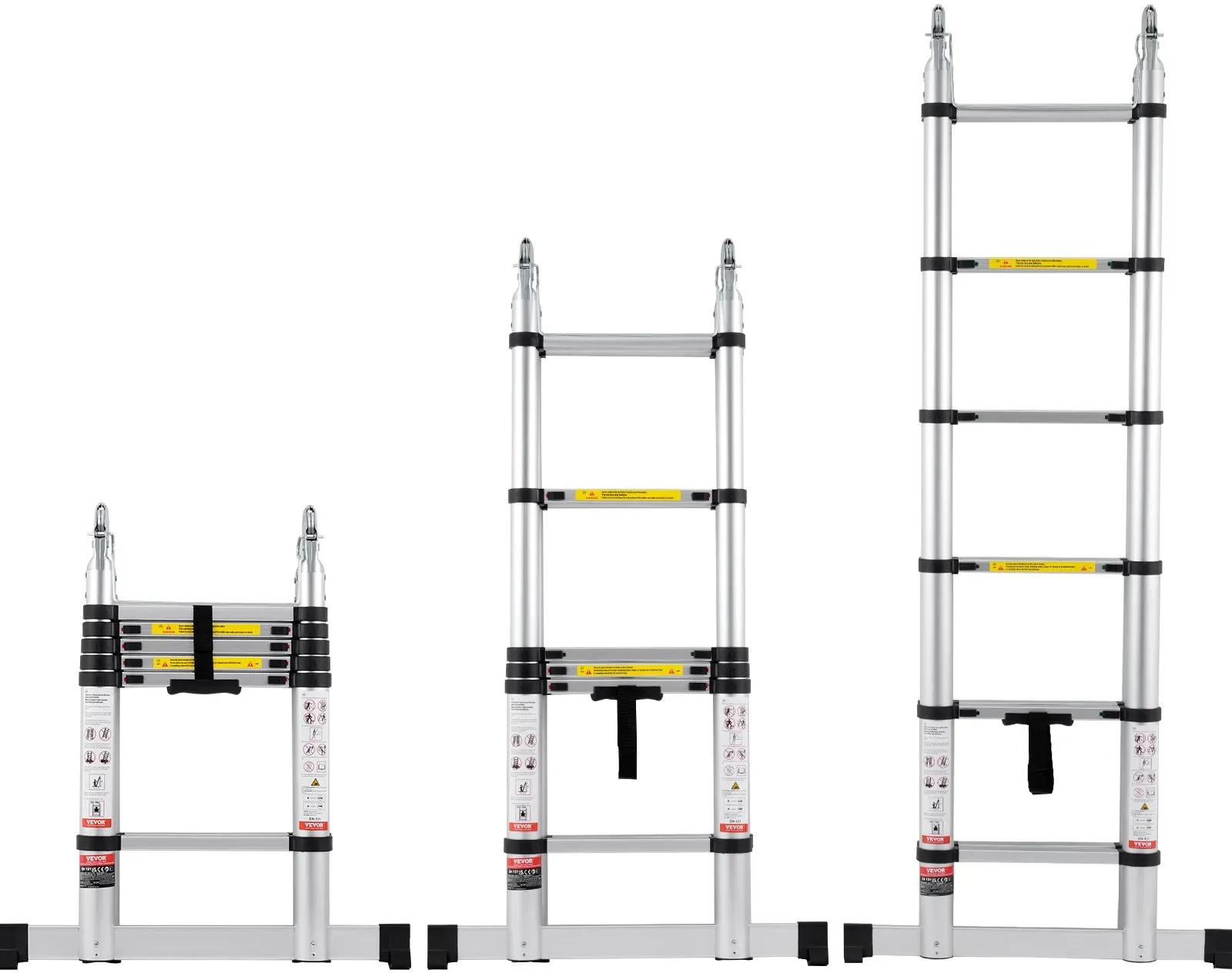 VEVOR Teleskopleiter Stehleiter Klappleiter Ausziehleiter Ausziehbar 1,85-3,79m