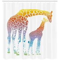 ABAKUHAUS Duschvorhang 175 x 200 cm orange mehrfarbig