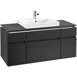 Villeroy & Boch Legato Waschtischunterschrank B683L0PD 120x55x50cm, mit LED-Beleuchtung, Black Matt Lacquer