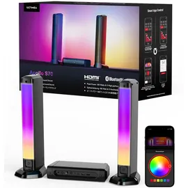 ultimea 5.0-Kanal abnehmbarer Soundbar für Smart-TVs mit RGB-Beleuchtung, App-Steuerung, Spitzenleistung 180W, Bluetooth 5.3, HDMI/OPT/AUX, Apollo S70 - Schwarz