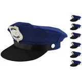 Das Kostümland Kostüm 10er Set Kinder Police Polizei Mütze, Blau blau
