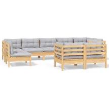 vidaXL Garten-Lounge-Set 9-tlg. grau Kiefer