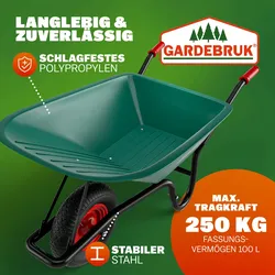 Gardebruk Monzana Schubkarre 100 Liter Bauschubkarre bis 250kg Gartenschubkarre