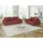 s-style möbel Polstergarnitur 3+2 Zara mit Braun Holzfüßen im skandinavischen Stil aus Cord-Stoff, (1x 2-Sitzer-Sofa, 1x 3-Sitzer-Sofa), mit Wellenfederung rot