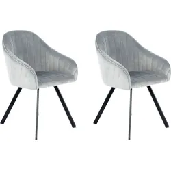 Kayoom Stuhl »Jodie 125 2er-Set, Sitzfläche mit Polsterung«, (Set), 2 St., samtweicher Bezug, bequem, einfarbiges Design Kayoom Silber