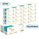 Falthandtücher 20,5x32cm, 2-lg, 36 Pak, 108.000Blatt gesamt, 3.000Blatt/ Pak, 100% Zellstoff, W-Falz, CIL- les Tissue, Series D