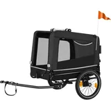tectake Hundeanhänger, Schwarz, Metall, 78.5x89x141 cm, Freizeit, Sport & Fitness, Fahrräder, Fahrradzubehör