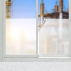 Milchglasfolie statisch haftend (45x200cm) – Sichtschutz-Folie, blickdicht & lichtdurchlässig – Selbstklebende Fensterfolie ohne Kleber