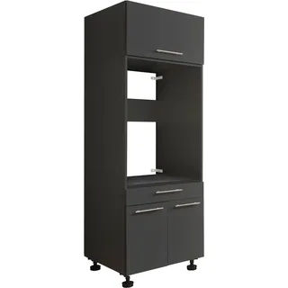 laundreezy Waschmaschinenschrank mit Schrankaufsatz, Anthrazit - Waschmaschinen-Überbauschrank TÜV-zertifiziert mit viel Stauraum - 67,5 x 200 x 67,5 cm