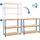 simonclick Schwerlastregal Holz 2500x1200x500 mm blau/orange