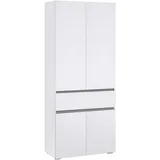 Home Affaire Wisla Hochschrank 76 x 180 cm Weiß Kunststoff/Metall/Spanplatte
