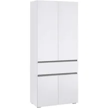 Home Affaire Wisla Hochschrank 76 x 180 cm Weiß Kunststoff/Metall/Spanplatte