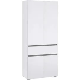 Home Affaire Wisla Hochschrank 76 x 180 cm Weiß Kunststoff/Metall/Spanplatte